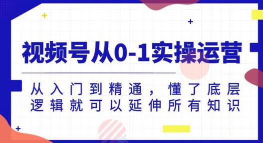 视频号从0到1实操运营，掌握底层逻辑精通运营技巧-无双副业