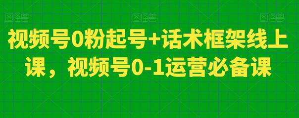 视频号0粉起号与话术框架线上课，运营必备指南-无双副业