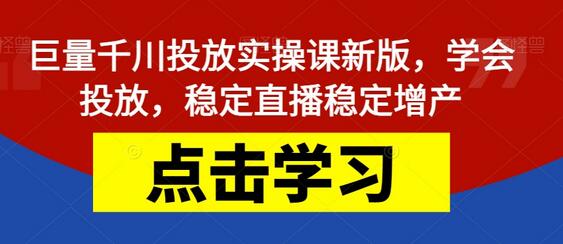 巨量千川投放实操课新版，掌握投放技巧提升直播效果-无双副业