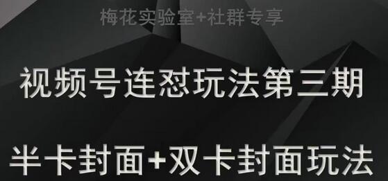 梅花实验室社群专享视频号连怼玩法与封面技术-无双副业