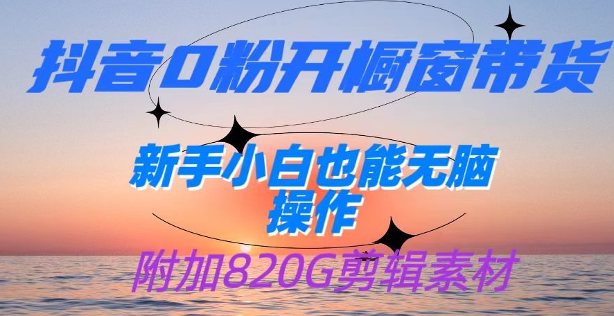 抖音0粉开橱窗带货，日入500+，新手小白轻松操作-无双副业