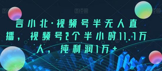 视频号半无人直播教程，2.5小时11.7万人观看，利润1万+-无双副业