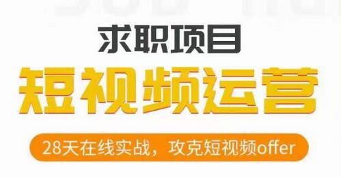 短视频运营求职实战项目，28天攻克短视频offer-无双副业