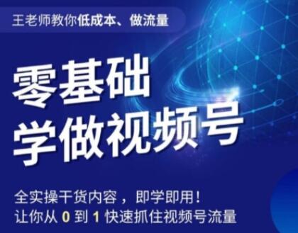 王老师教你低成本做视频号，快速抓住流量红利-无双副业