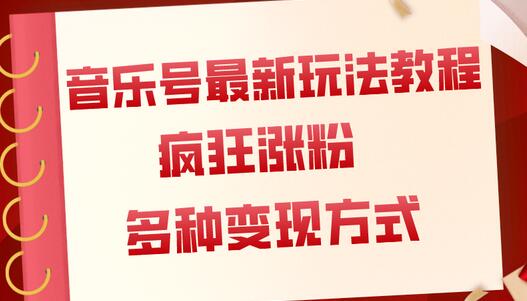 音乐号最新玩法教程，涨粉与变现全攻略-无双副业