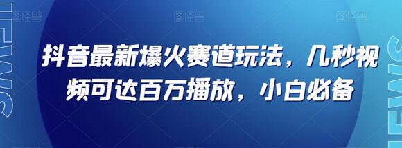 抖音爆火赛道玩法，几秒视频百万播放，小白必备素材-无双副业