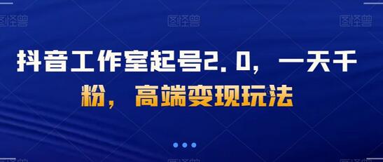 抖音工作室起号2.0，快速涨粉与高端变现策略-无双副业