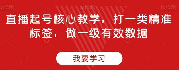 直播起号核心教学：精准标签与有效数据实战指南-无双副业
