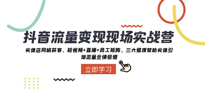 抖音流量变现实战营：实体店同城获客与业绩增长策略-无双副业