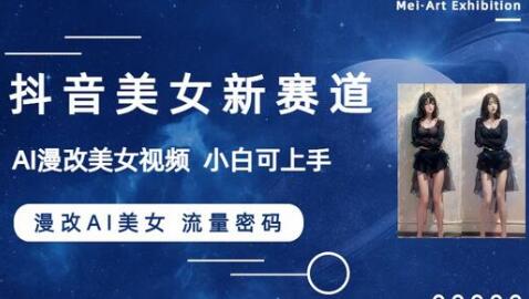 抖音漫改AI美女视频制作，新手快速涨粉变现秘籍-无双副业