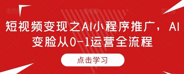 AI小程序推广与变脸运营全流程解析-无双副业