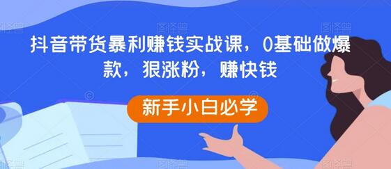 抖音带货实战课：0基础打造爆款，快速涨粉赚钱-无双副业