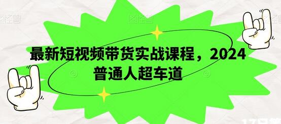 2024短视频带货实战课程，普通人快速上手指南-无双副业