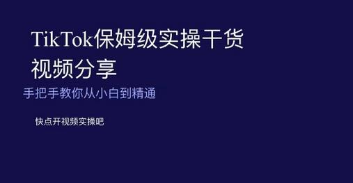 TikTok实操教程：从小白到精通的全流程指南-无双副业