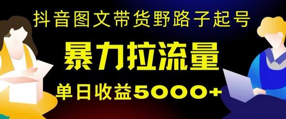 抖音图文带货快速起号，单日收益5000+，简单易上手-无双副业