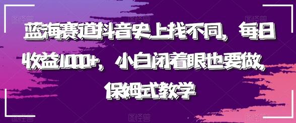 抖音找不同项目每日收益1000+，小白也能轻松上手-无双副业
