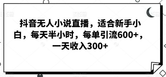 抖音无人小说直播项目，新手小白轻松上手，日赚300+-无双副业