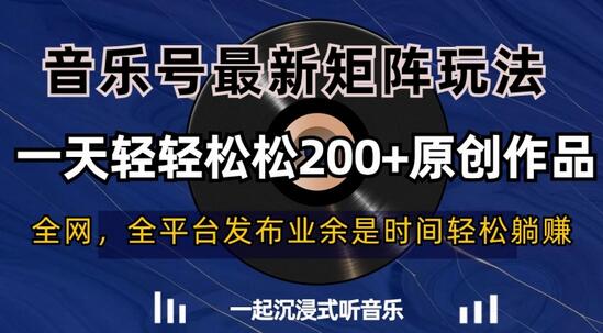 音乐号矩阵玩法，轻松制作200+原创作品-无双副业