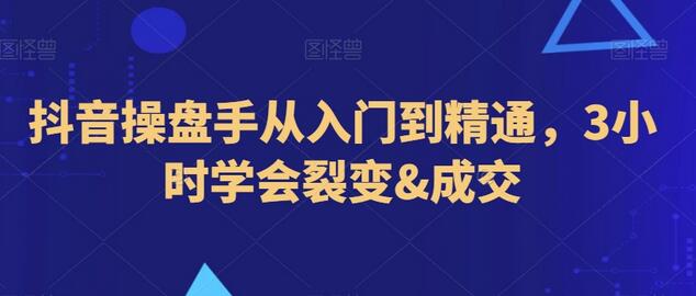 抖音操盘手从入门到精通，3小时掌握裂变与成交技巧-无双副业