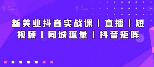 新美业抖音实战课：直播、短视频与同城流量运营-无双副业