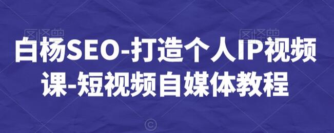白杨SEO个人IP打造视频课-短视频自媒体教程-无双副业