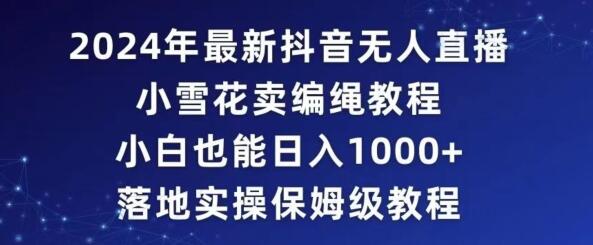 2024年抖音无人直播卖编绳课程，小白日入1000+实操教程-无双副业