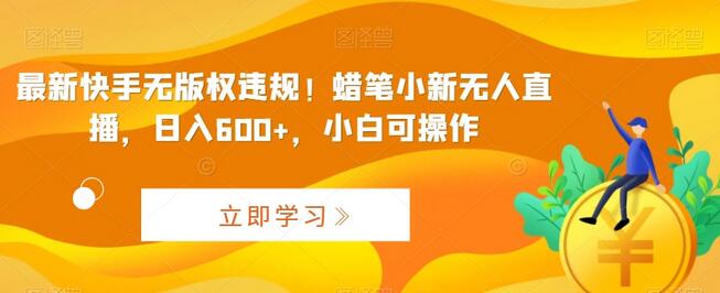 快手无版权蜡笔小新无人直播，日入600+，小白轻松上手-无双副业