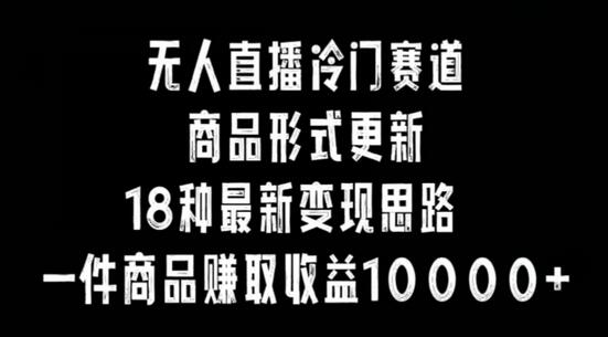 无人直播冷门赛道变现思路，一件商品收益10000+-无双副业