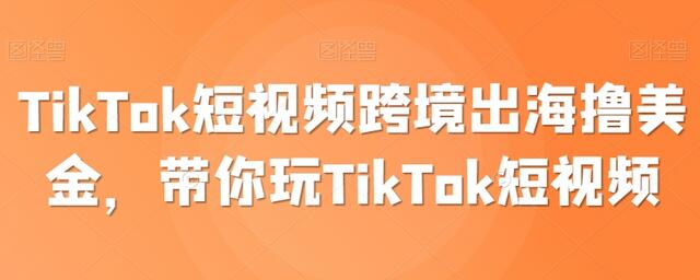 TikTok短视频跨境出海赚钱指南，玩转TikTok短视频-无双副业