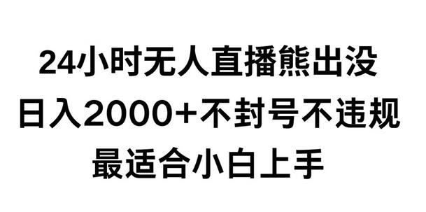 快手无人直播熊出没项目，日入2000+，小白轻松上手-无双副业