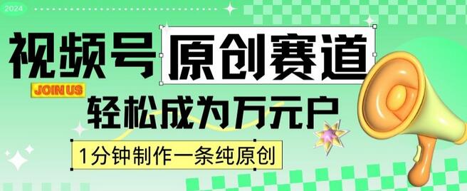 2024视频号原创赛道，1分钟创作日入4位数-无双副业