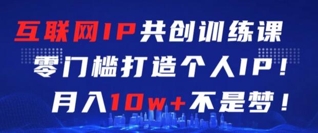 互联网IP共创训练课：零门槛打造个人IP，月入10w+不是梦-无双副业