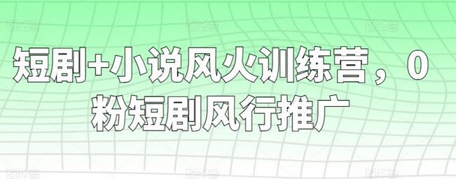 短剧与小说推广训练营，零粉丝也能轻松上手-无双副业