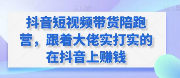 抖音短视频带货陪跑营，跟着大佬实现在抖音上赚钱-无双副业