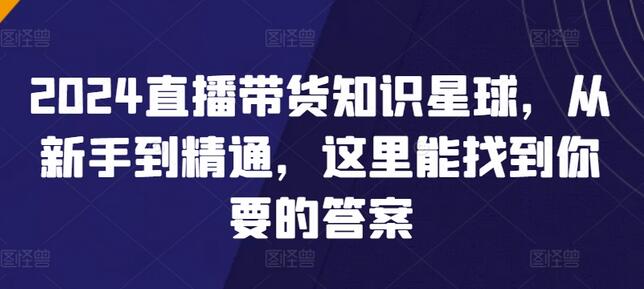 2024直播带货从新手到精通，全面解析直播技巧与策略-无双副业