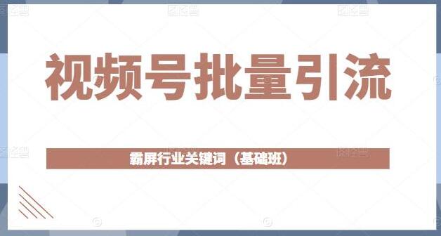 视频号批量引流与霸屏行业关键词全面解析-无双副业
