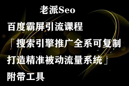 百度霸屏引流课程：搜索引擎推广全系可复制，打造精准被动流量系统-无双副业