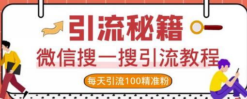 微信搜一搜引流教程，轻松获取100+精准粉丝-无双副业