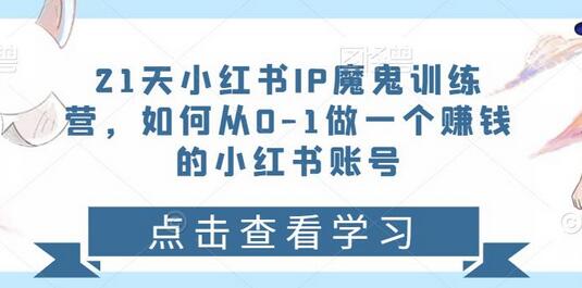 21天小红书IP训练营，从0到1打造赚钱账号-无双副业