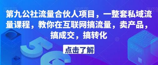 第九公社流量合伙人项目：私域流量课程助你互联网变现-无双副业