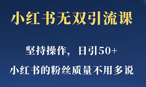 小红书无双课一天引50+女粉，小白轻松上手-无双副业