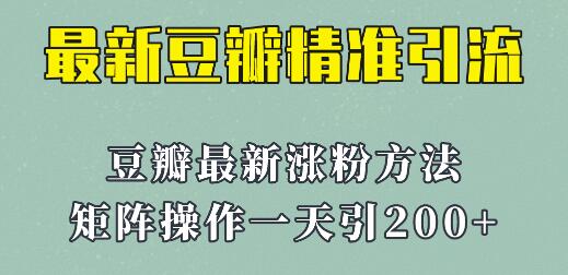2023年豆瓣最新引流方法，一天引流200+-无双副业