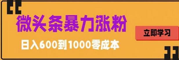 微头条涨粉技巧：0成本搬运文案，轻松日赚600元-无双副业