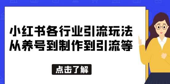 小红书各行业引流玩法全攻略，从养号到引流一条龙分享-无双副业