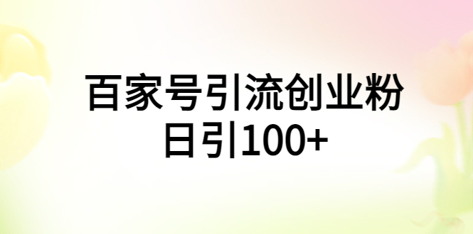 百家号引流创业粉日引100+，手机电脑轻松操作-无双副业