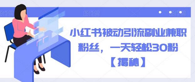 小红书被动引流副业兼职粉丝，轻松日增30粉-无双副业