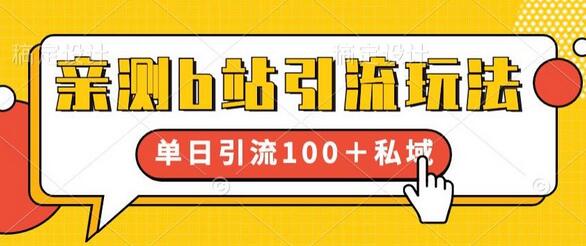 B站引流玩法亲测，单日引流100+私域，适合新手小白-无双副业
