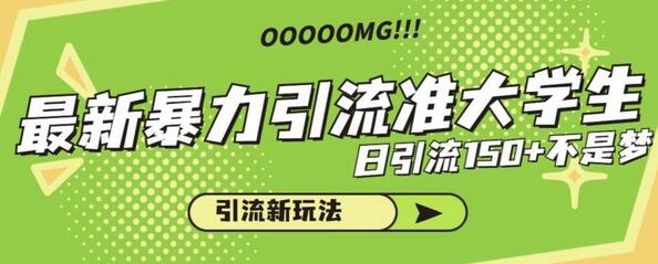 准大学生暴力引流新玩法，日引流150+轻松实现-无双副业