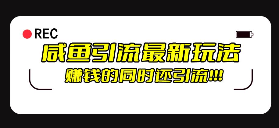 咸鱼引流新玩法，日引流100+轻松赚钱-无双副业