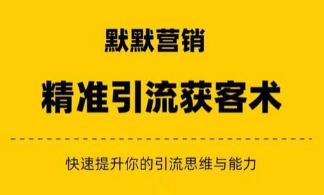 默默营销三件套：精准引流+私域营销+逆袭赚钱-无双副业